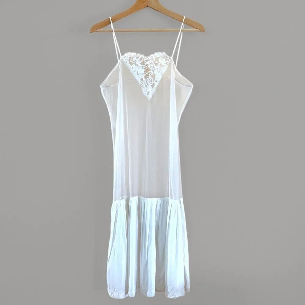 Vintage Sheer Lace Slip Dress
